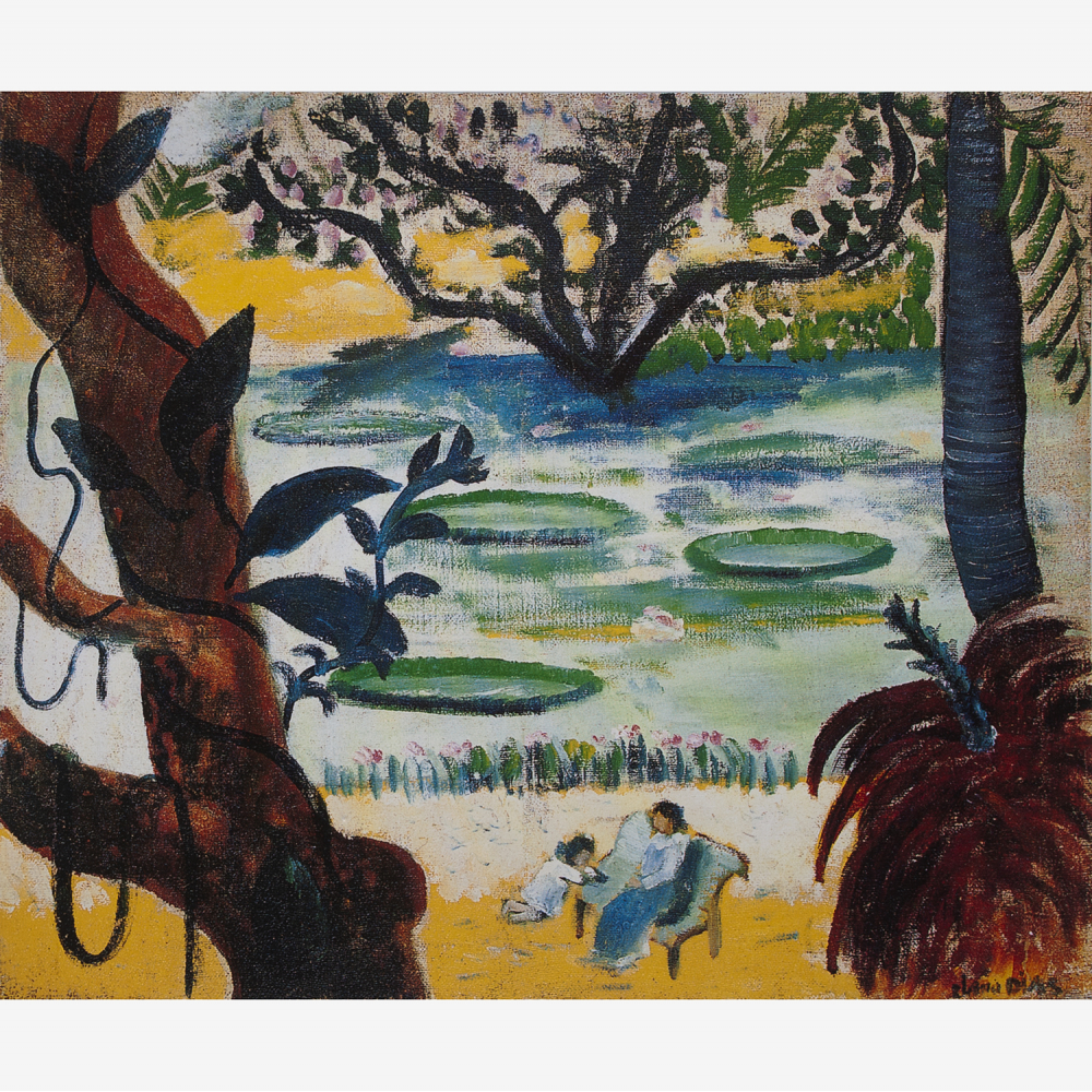 Figuras na Paisagem com Lago e Vitórias Regias