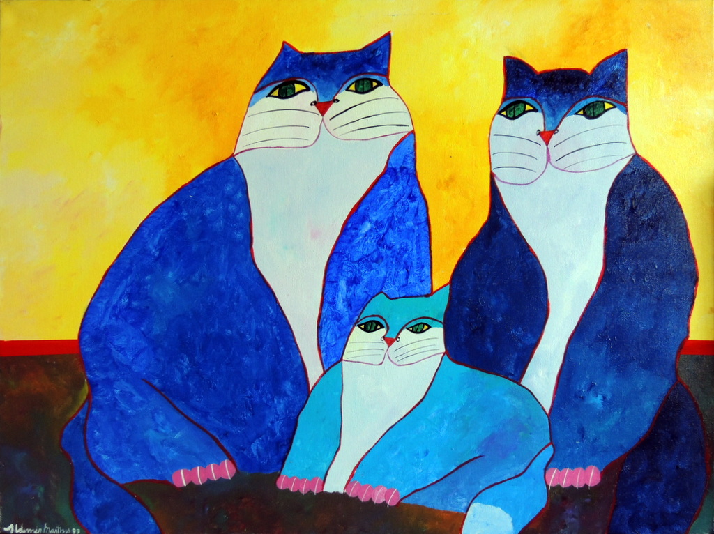 Família de Gatos Azuis
