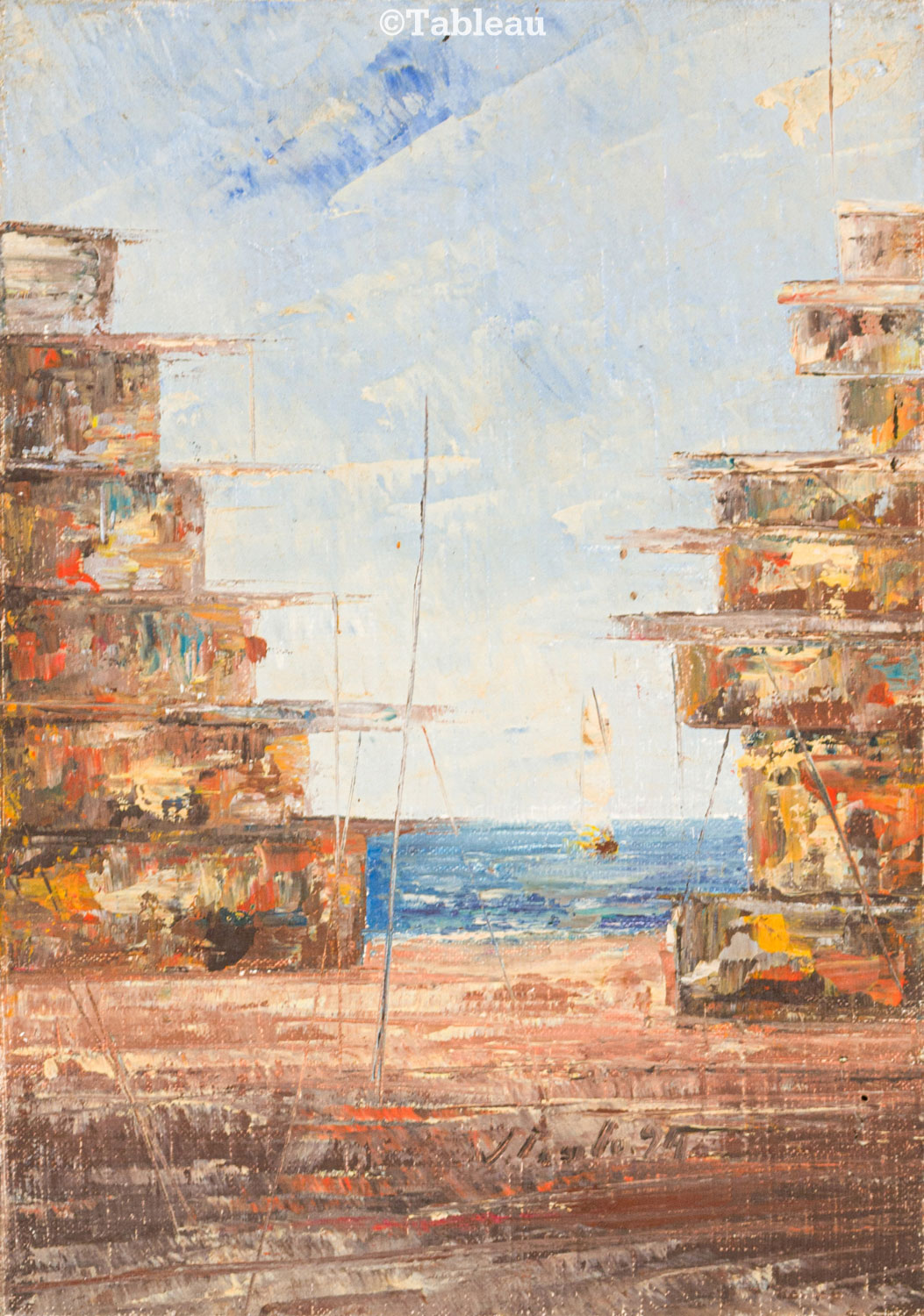 José Paulo Moreira da Fonseca - Colunas e barco