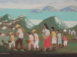 Fulvio Pennacchi - Marinha com Figuras Caminhando