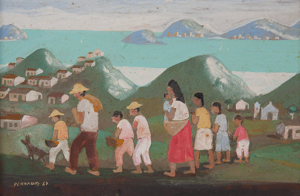 Marinha com Figuras Caminhando