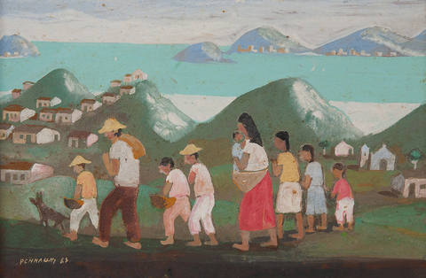 Marinha com Figuras Caminhando