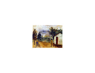 Alfredo Volpi - Paisagem com Figuras,(Década c.40)
