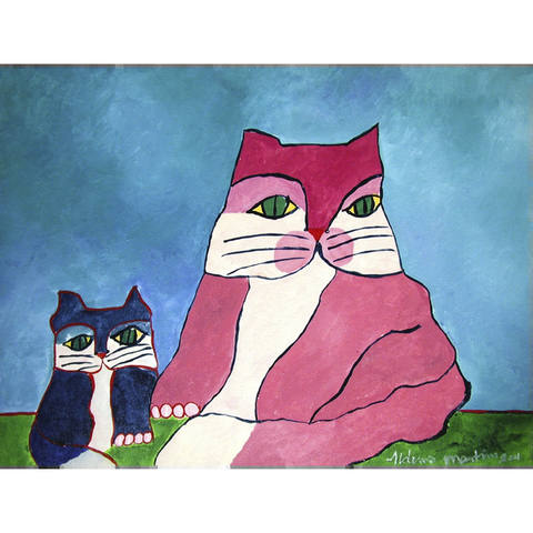 Gatos, azul e rosa