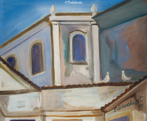 Telhados com pombos