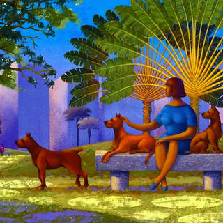 Nato Gomes - Mulher na Praça com Cachorros