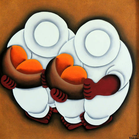 José Sabóia – Colheita de Melões – Ast – 40 X 40 cm