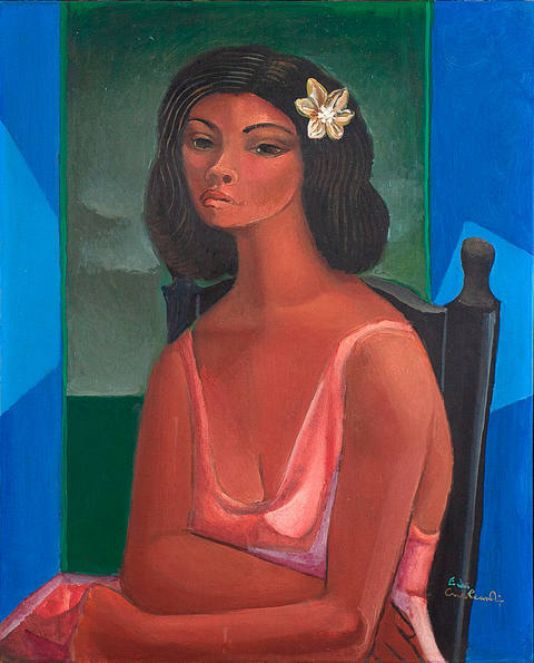 Mulher com Flor no Cabelo