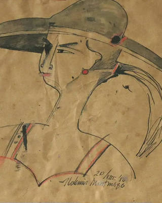 Aldemir Martins - Mulher com chapéu