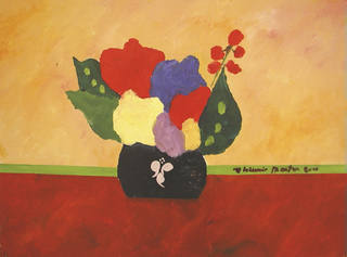 Aldemir Martins - Vaso verde com flores