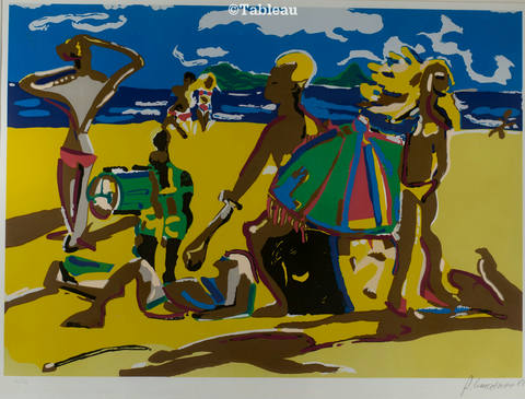 Na praia