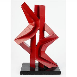 Emanoel Araújo - Escultura de alumínio esmaltado na tonalidade vermelha
